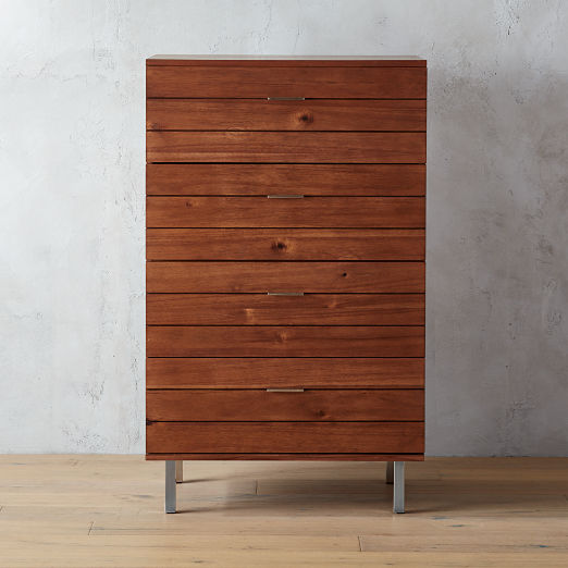 Linear 4-Drawer Tall Wood Dresser