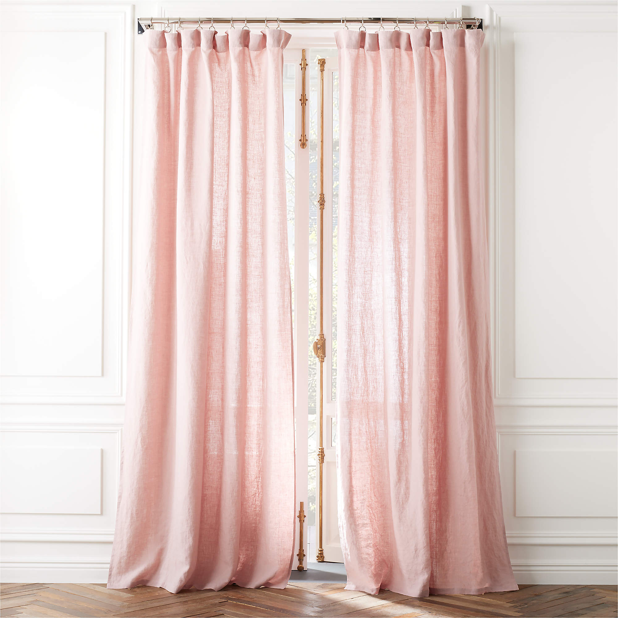 Smoky Mauve Linen Window Curtain Panel | CB2 Canada