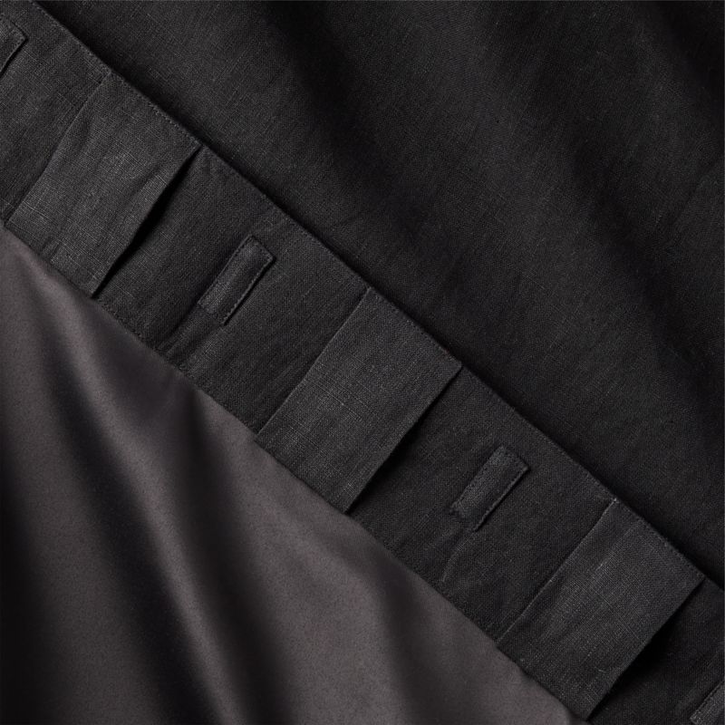 EUROPEAN FLAX™-Certified Linen Black Blackout Window Curtain Panel 48''x84'' - image 4 of 5