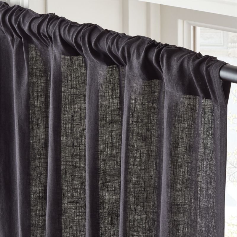 EUROPEAN FLAX™-Certified Linen Black Window Curtain Panel 48''x84'' - image 2 of 5