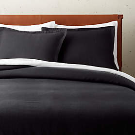 Linen Black King Pillow Shams Set Of 2, King Duvet Cover And Shams