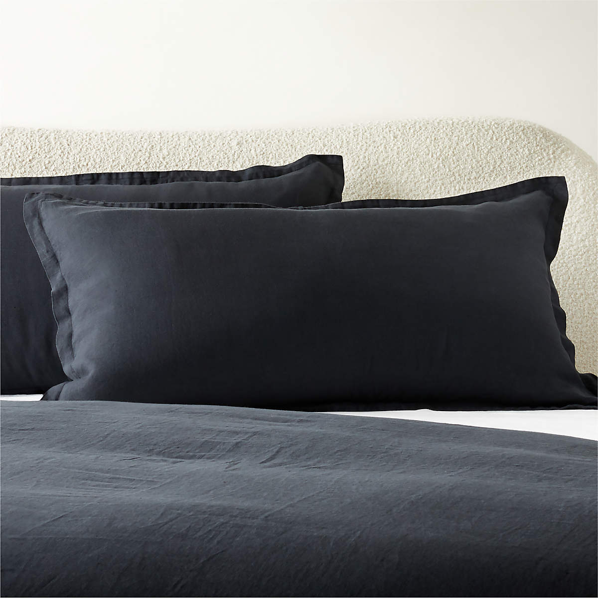 EUROPEAN FLAXCertified Linen Black King Shams Set of 2 + Reviews CB2
