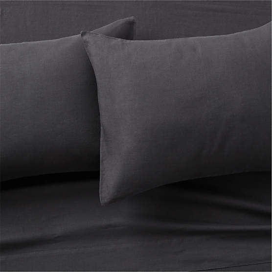 EUROPEAN FLAX™-Certified Linen Black King Sheet Set