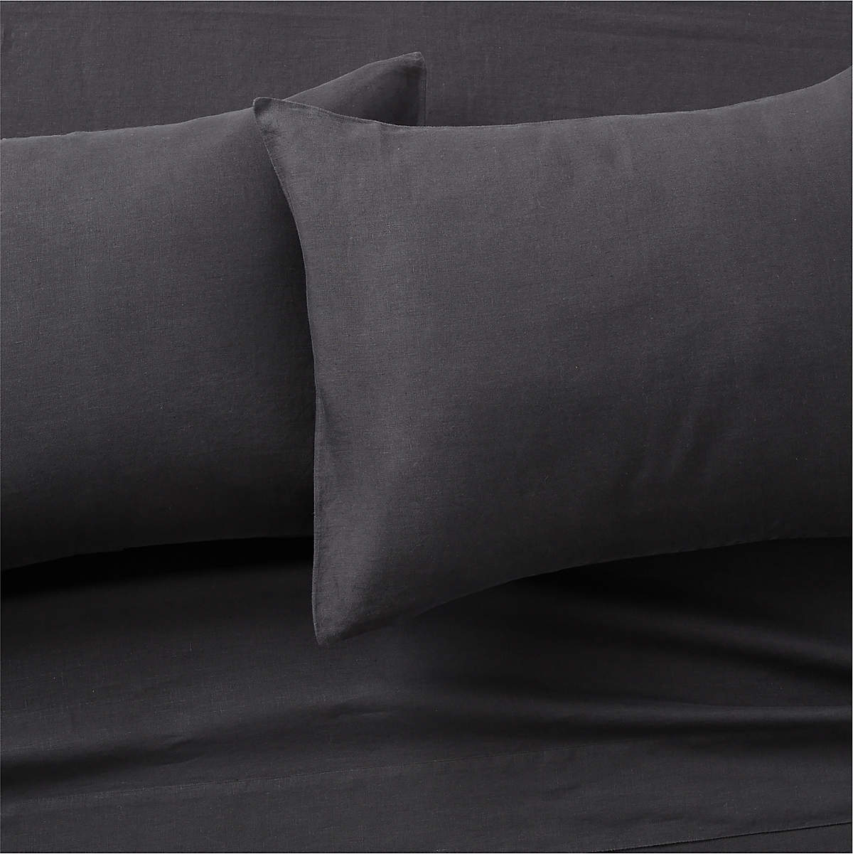 EUROPEAN FLAX-Certified Linen Black Duvet Cover and Shams | CB2 Canada