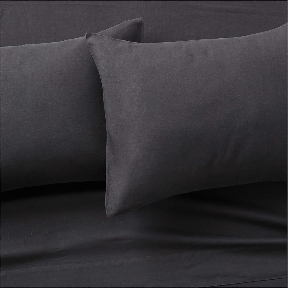 Black Linen Sheets Set