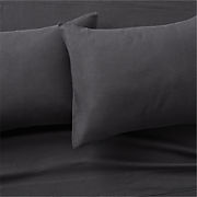 Lucy Charcoal Grey Merino Wool Throw Pillow Cover 23"x23"