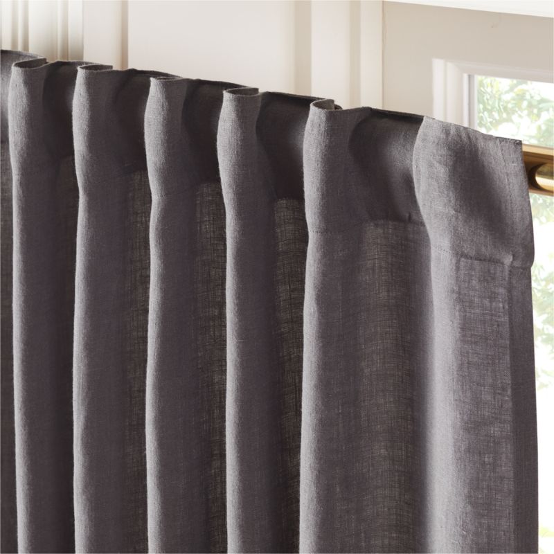 EUROPEAN FLAX™-Certified Linen Charcoal Grey Window Curtain Panel 48"x84" - image 3 of 5