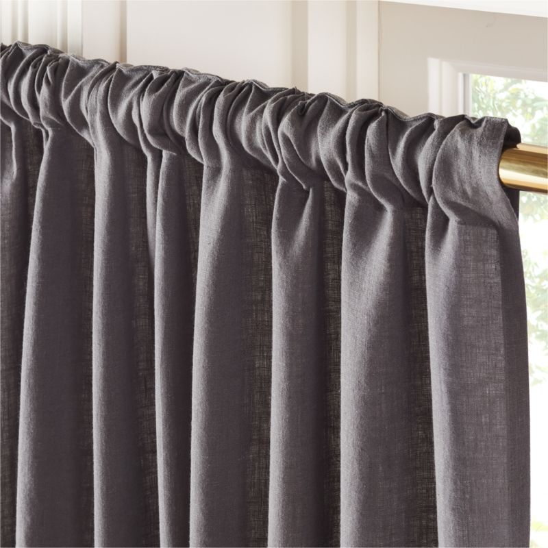 EUROPEAN FLAX™-Certified Linen Charcoal Grey Window Curtain Panel 48"x84" - image 2 of 5