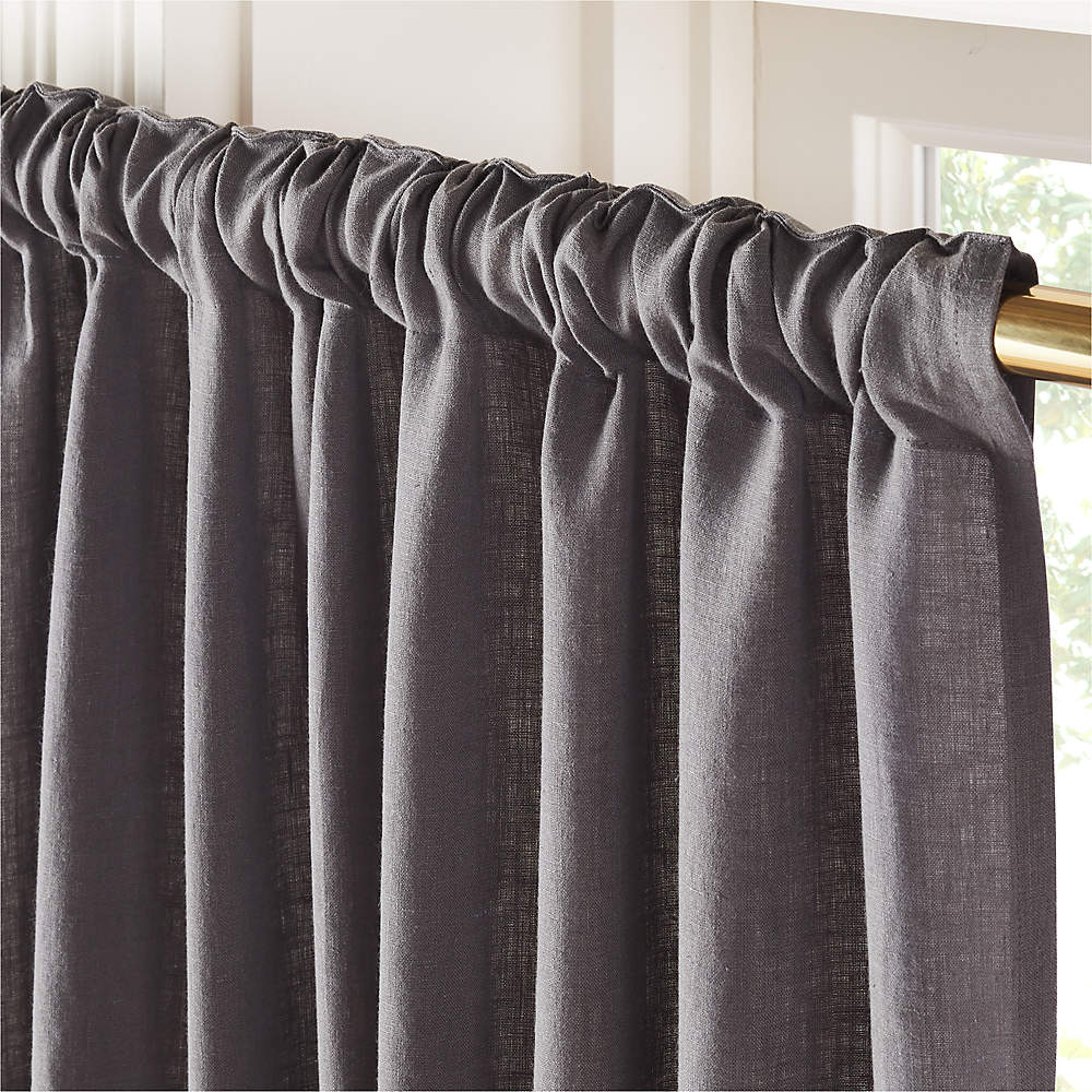 Linen Charcoal Grey Window Curtain Panel 48x96 + Reviews