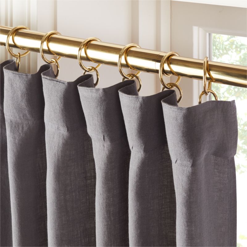 EUROPEAN FLAX™-Certified Linen Charcoal Grey Window Curtain Panel 48"x84" - image 1 of 5