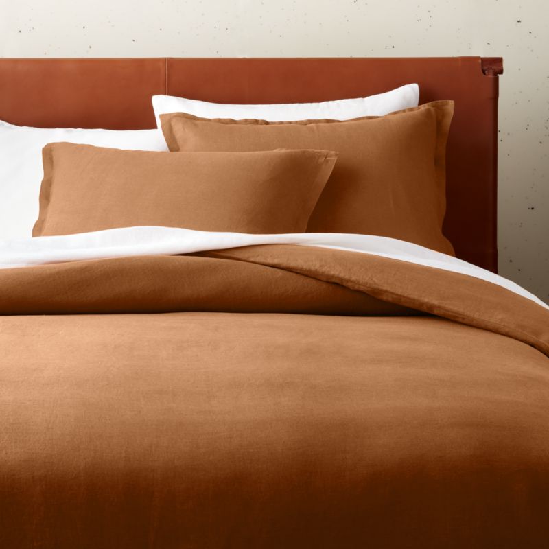 View Linen Copper King Duvet Cover details