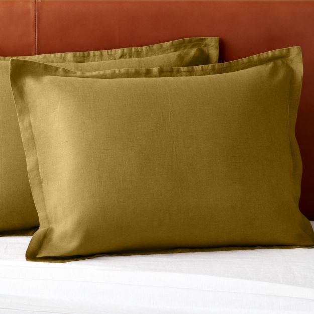 Linen Dijon Standard Shams Set of 2 - Image 1 of 2