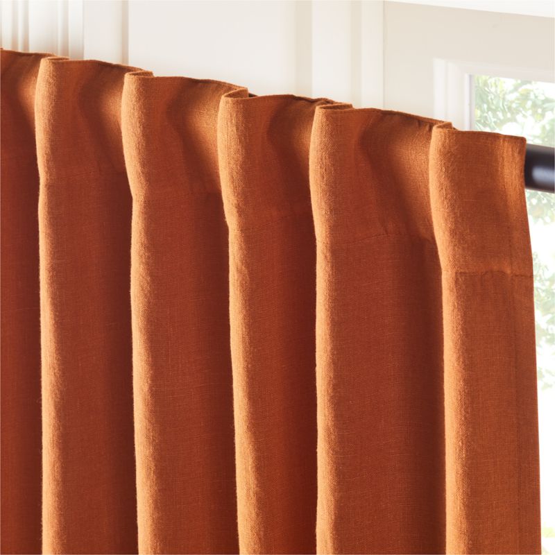 EUROPEAN FLAX™-Certified Linen Dark Terracotta Blackout Window Curtain Panel 48"x84" - image 2 of 5