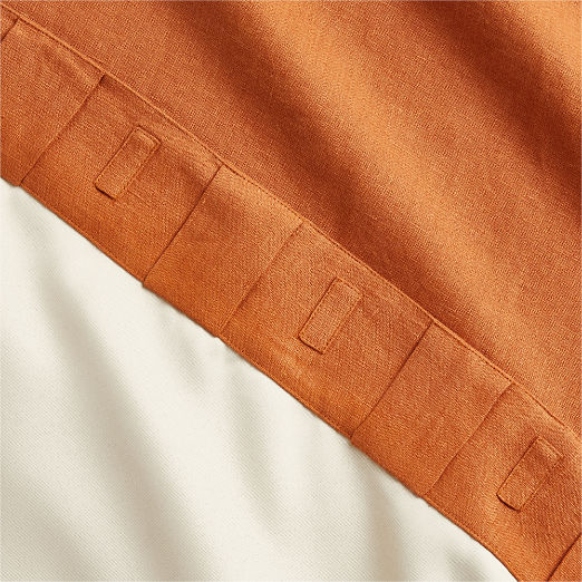 EUROPEAN FLAX™-Certified Linen Dark Terracotta Blackout Window Curtain Panel 48"x84"