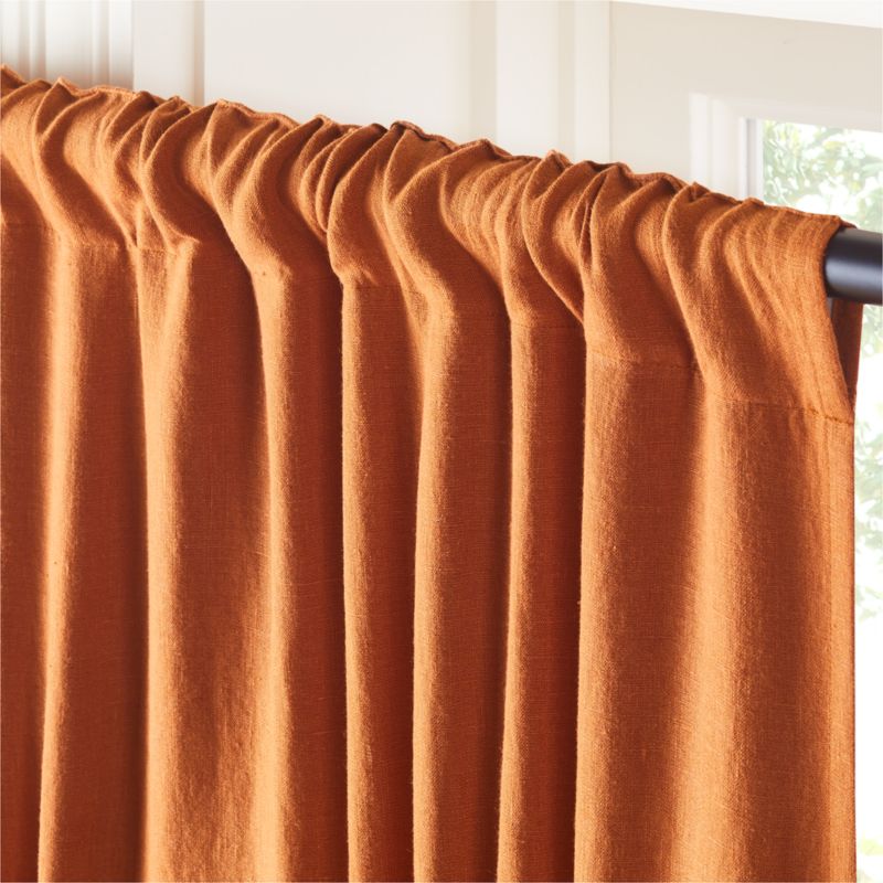 EUROPEAN FLAX™-Certified Linen Dark Terracotta Blackout Window Curtain Panel 48"x84" - image 3 of 5