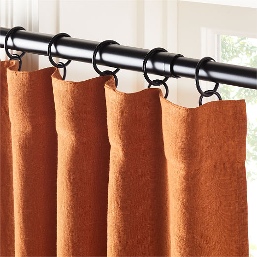 Dark Terracotta EUROPEAN FLAX™-Certified Linen Blackout Window Curtain Panel 48"x96"