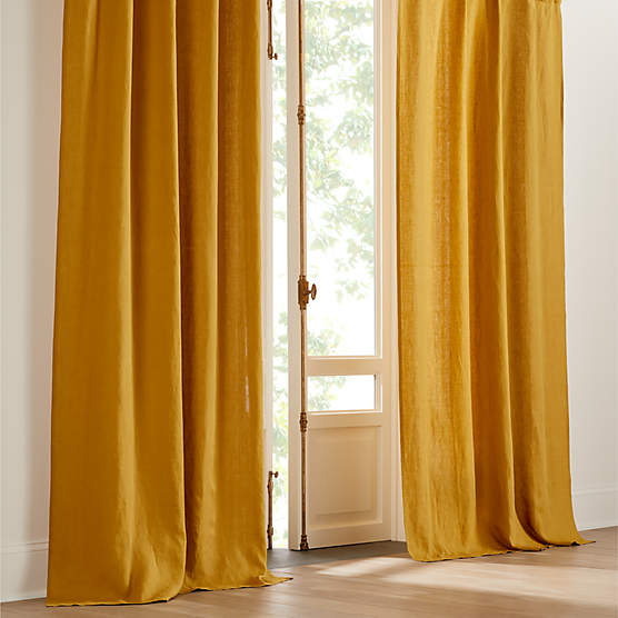 EUROPEAN FLAX™-Certified Linen Tobacco Brown Window Curtain Panel 48"x84"