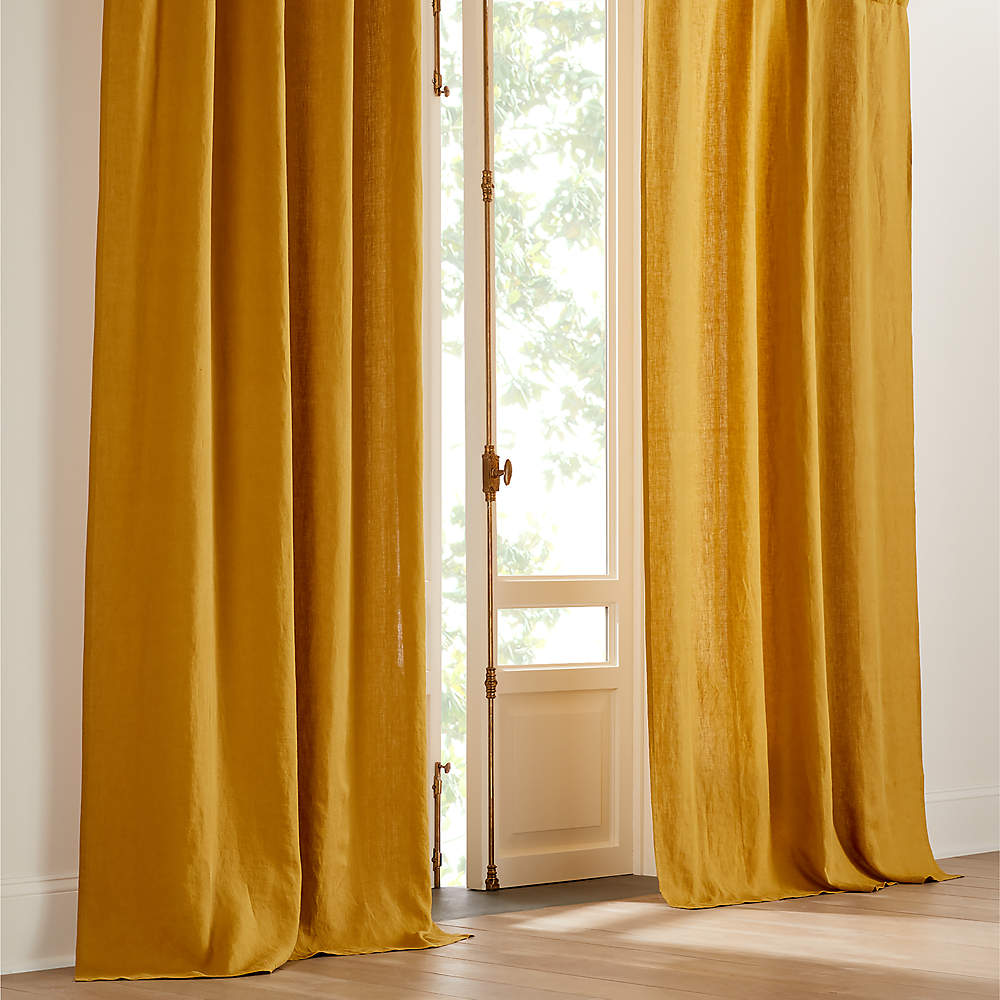 EUROPEAN FLAX-Certified Linen Tobacco Brown Window Curtain