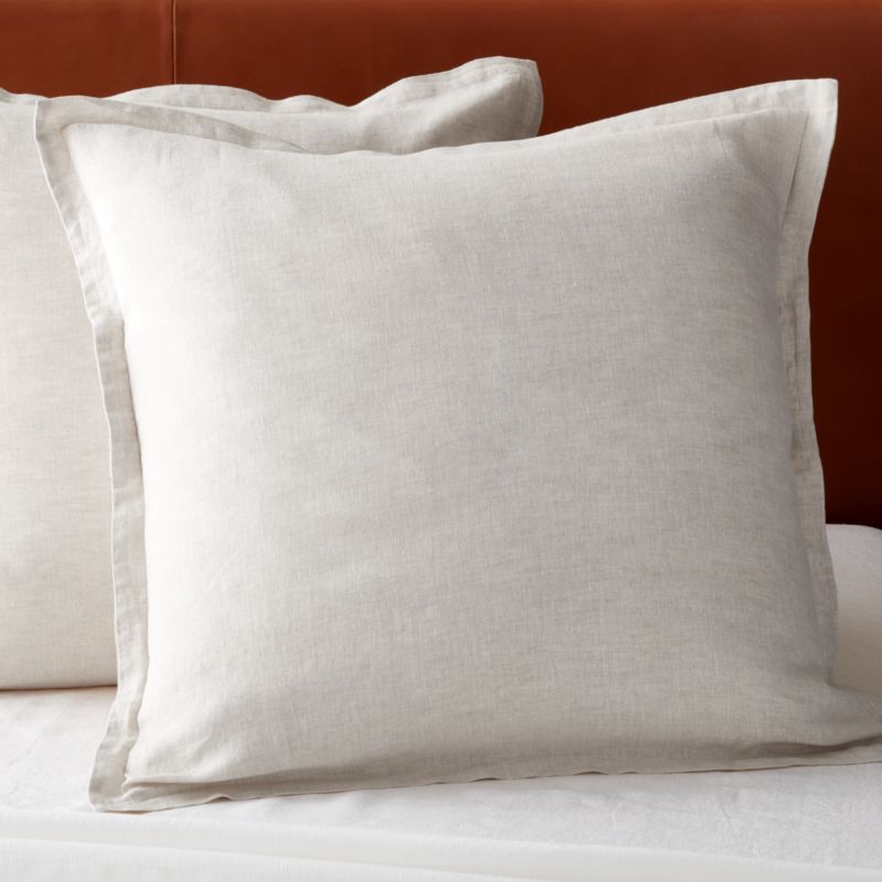 EUROPEAN FLAX-Certified Linen Flax Euro Pillow Shams Set of 2 - image 0 of 10