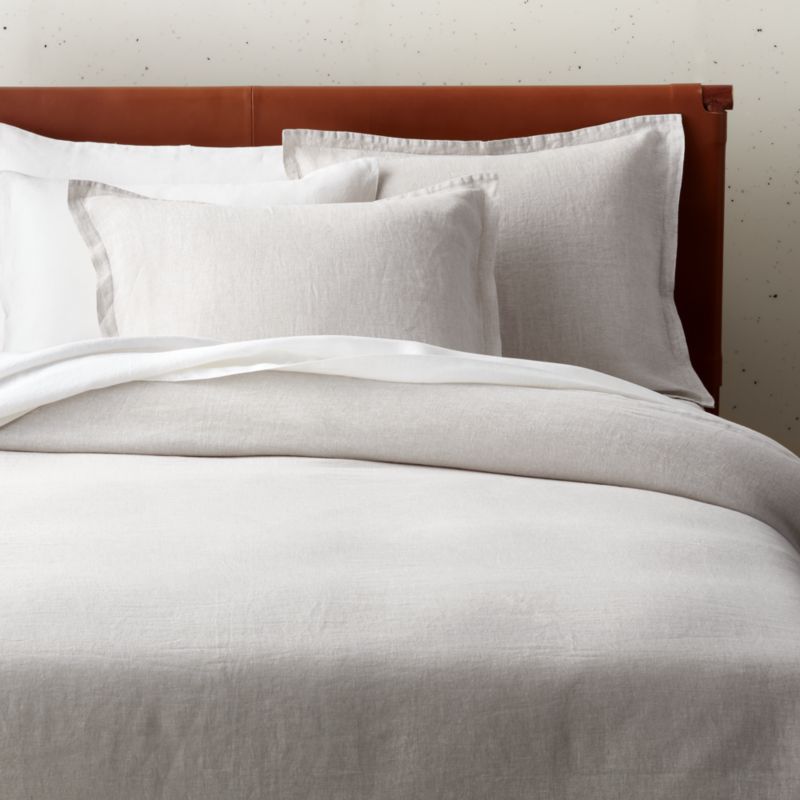 Viewing product image EUROPEAN FLAX™-Certified Linen Flax Full/Queen Duvet Cover - image 1 of 8