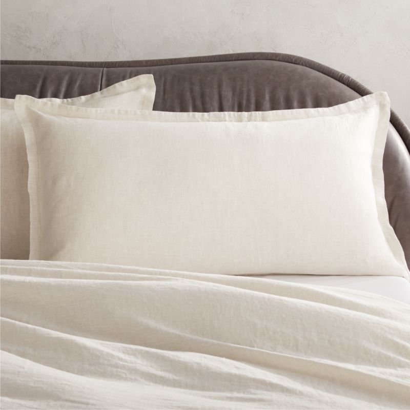 View Classic European Linen Flax King Pillow Shams Set of 2 details
