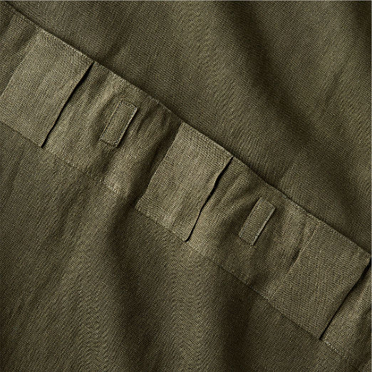 EUROPEAN FLAX™-Certified Linen Forest Green Window Curtain Panel 48''x84''