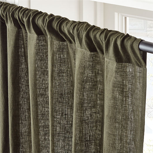 EUROPEAN FLAX™-Certified Linen Forest Green Window Curtain Panel