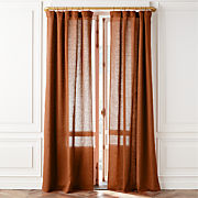 EUROPEAN FLAX™-Certified Linen Dark Terracotta Blackout Window Curtain Panel 48"x96"