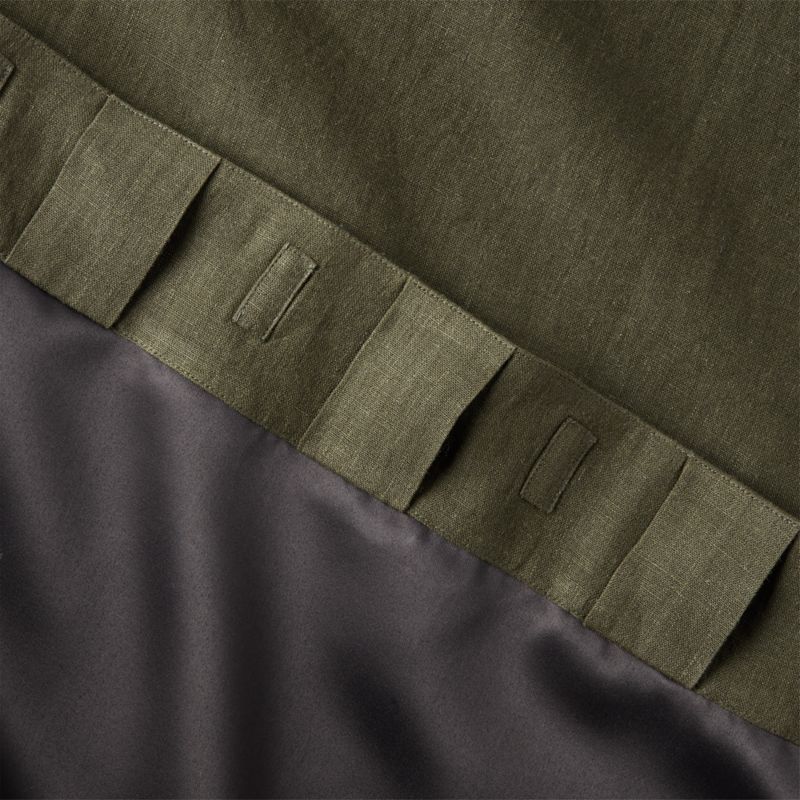 EUROPEAN FLAX™-Certified Linen Forest Green Blackout Window Curtain Panel 48''x84'' - image 4 of 5