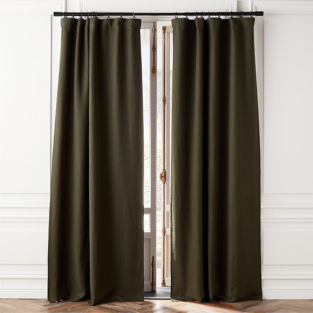 Forest Green Linen Blackout Window Curtain Panel 48 x84 Reviews CB2