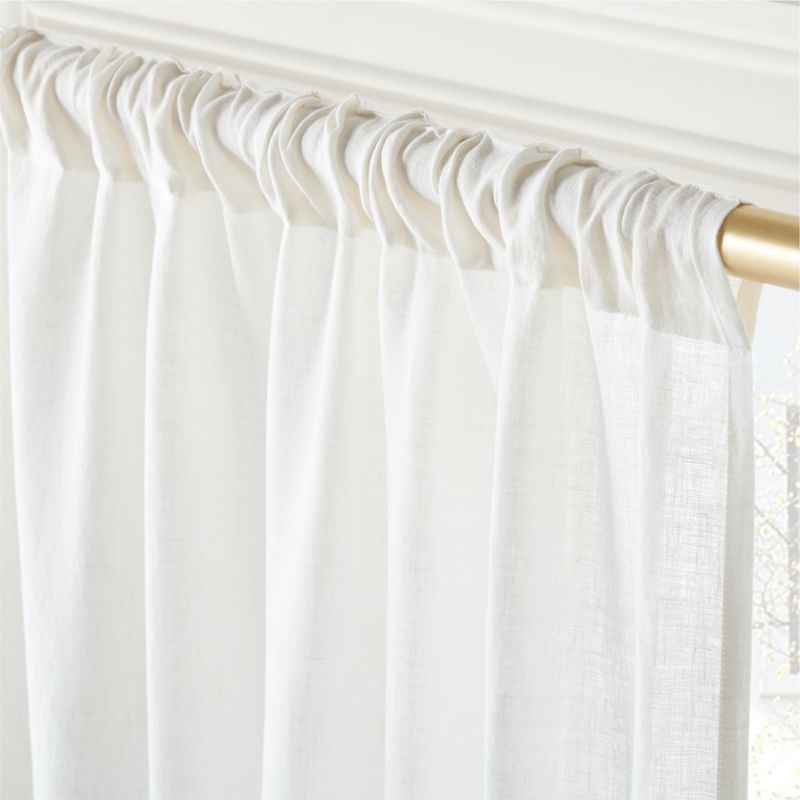 EUROPEAN FLAX-Certified Linen Warm White Window Curtain Panel 48"x96'' - image 3 of 6