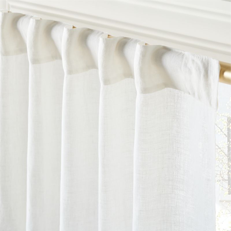 EUROPEAN FLAX-Certified Linen Warm White Window Curtain Panel 48"x96'' - image 4 of 6