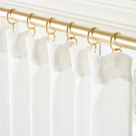 Warm White European Linen Window Curtain Panel