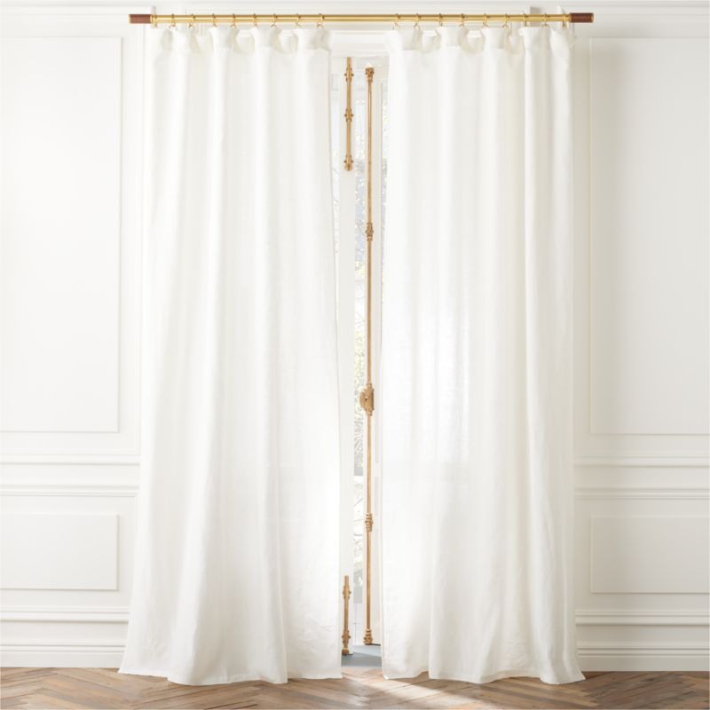 EUROPEAN FLAX-Certified Linen Warm White Window Curtain Panel 48"x96'' - image 0 of 6