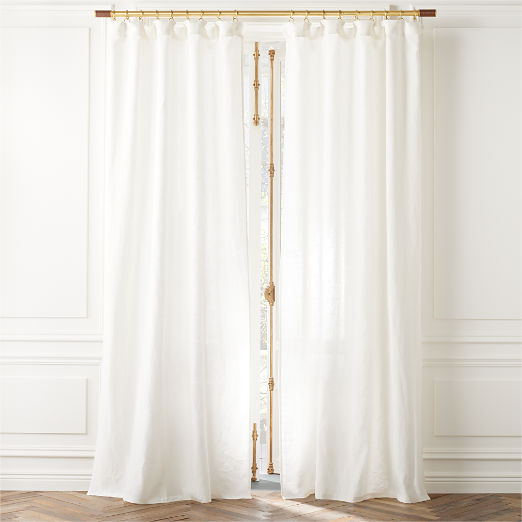 Warm White European Linen Window Curtain Panel