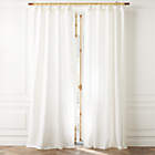 Lea Warm White Striped Linen Sheer Window Curtain Panel 48"x84"