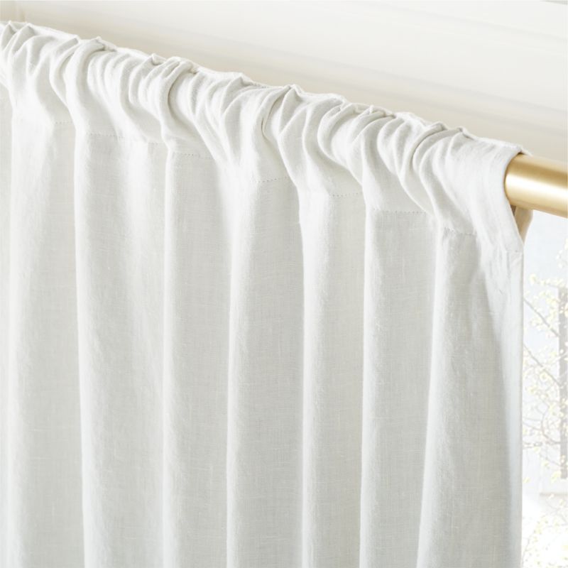 Warm White Linen Blackout Window Curtain Panel 48