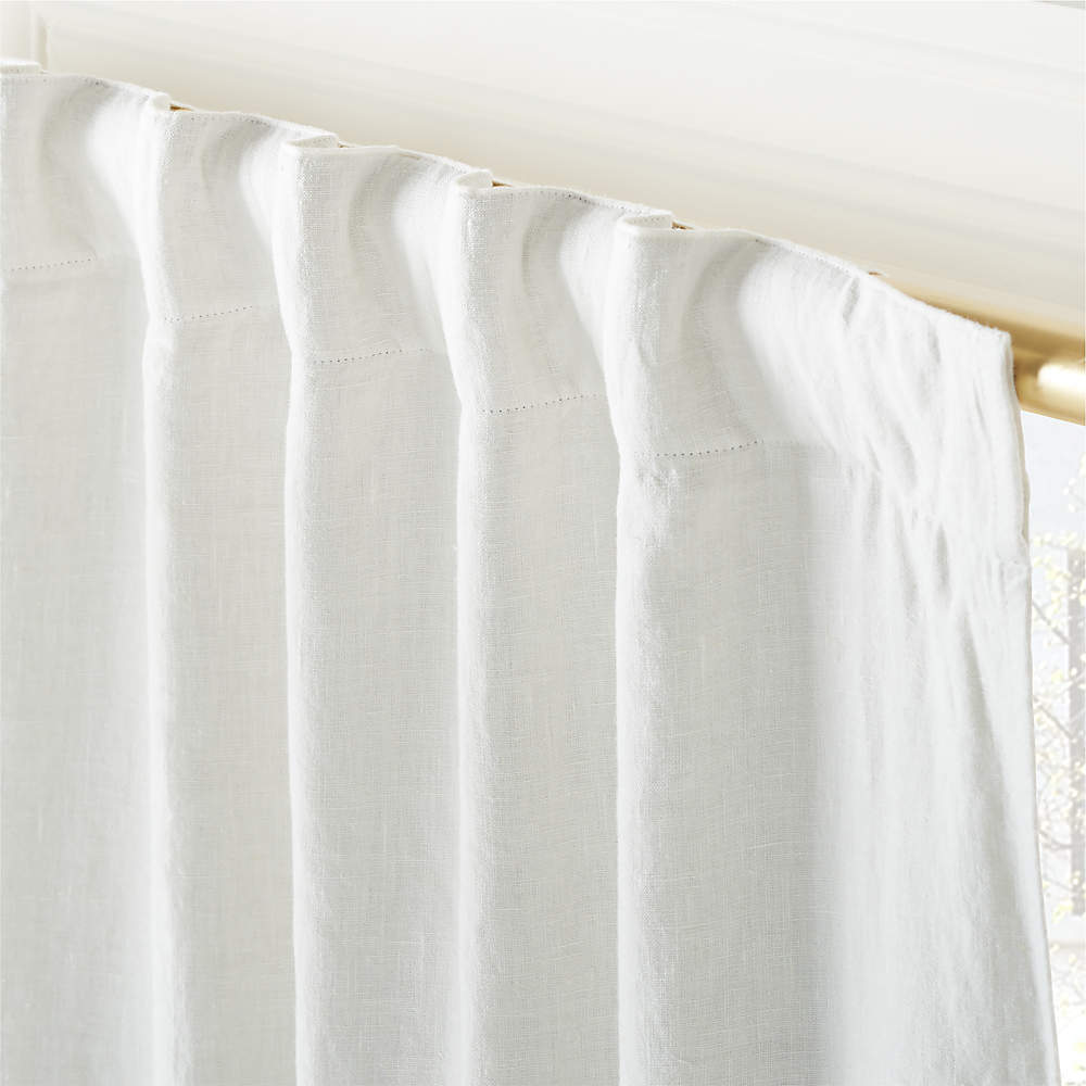 EUROPEAN FLAX-Certified Linen Warm White Window Curtain Panel 48
