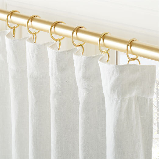 Warm White European Linen Blackout Window Curtain Panel