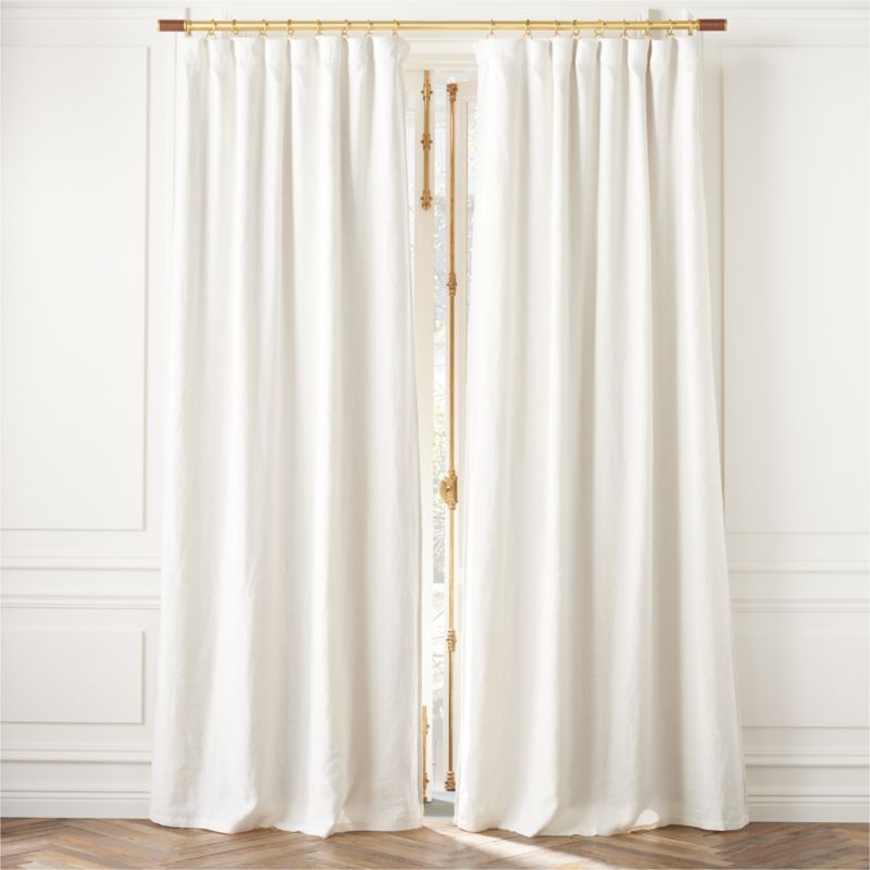 EUROPEAN FLAX™-Certified Linen Warm White Blackout Window Curtain Panel 48"x84'' - image 0 of 6