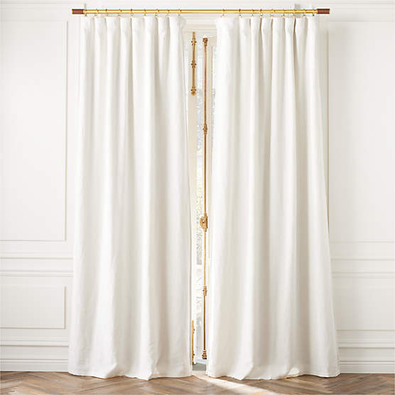 EUROPEAN FLAX™-Certified Linen Warm White Blackout Window Curtain Panel 48"x84''