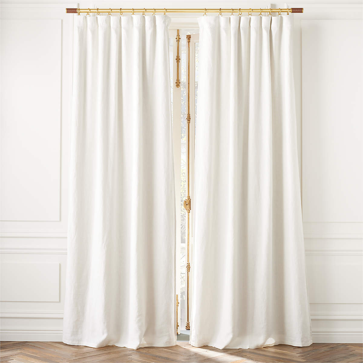 Warm White Linen Blackout Window Curtain Panel 48"x84'' + Reviews CB2