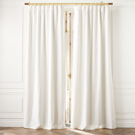 EUROPEAN FLAX-Certified Linen Warm White Blackout Window Curtain Panel 48"x96''