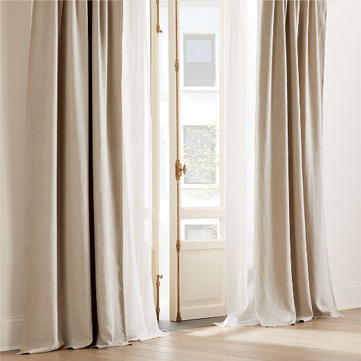 EUROPEAN FLAX™-Certified Linen Natural Blackout Window Curtain Panel 48''x84''