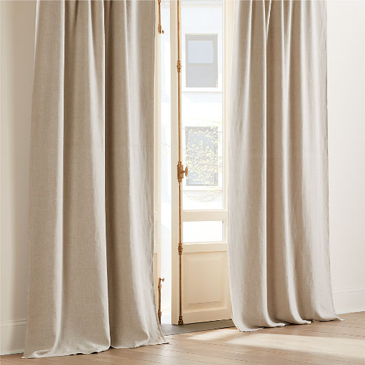 EUROPEAN FLAX™-Certified Linen Natural Blackout Window Curtain Panel 48''x108''