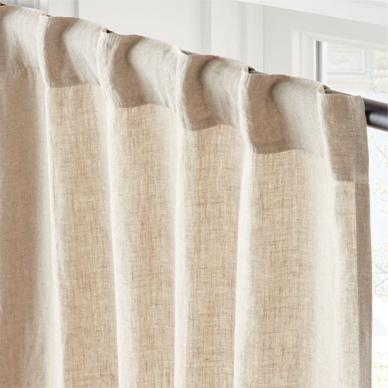 EUROPEAN FLAX™-Certified Linen Natural Window Curtain Panel 48''x96" - image 3 of 5