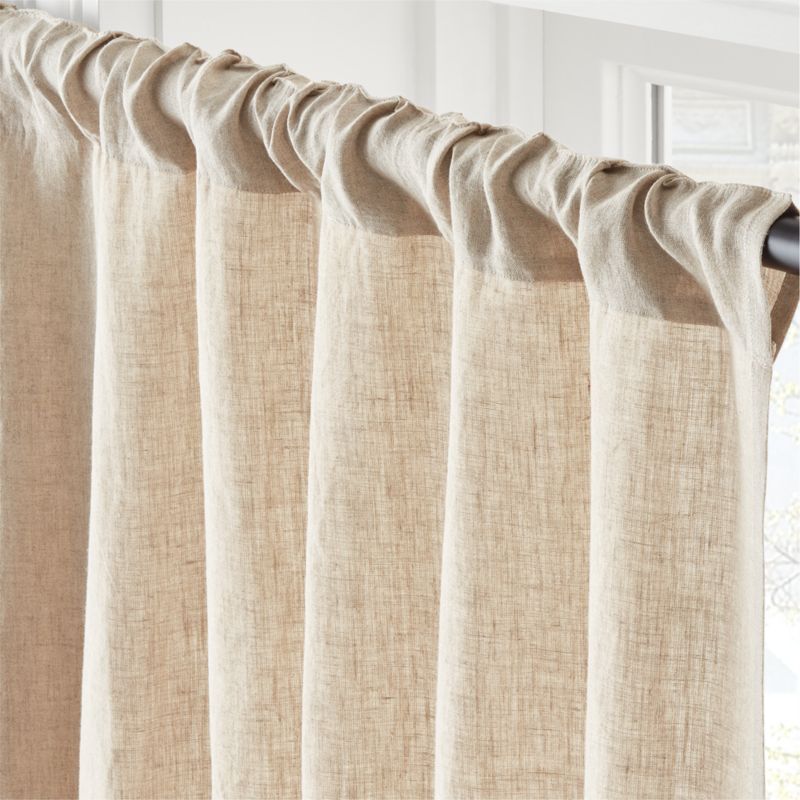 EUROPEAN FLAX™-Certified Linen Natural Window Curtain Panel 48''x96" - image 2 of 5