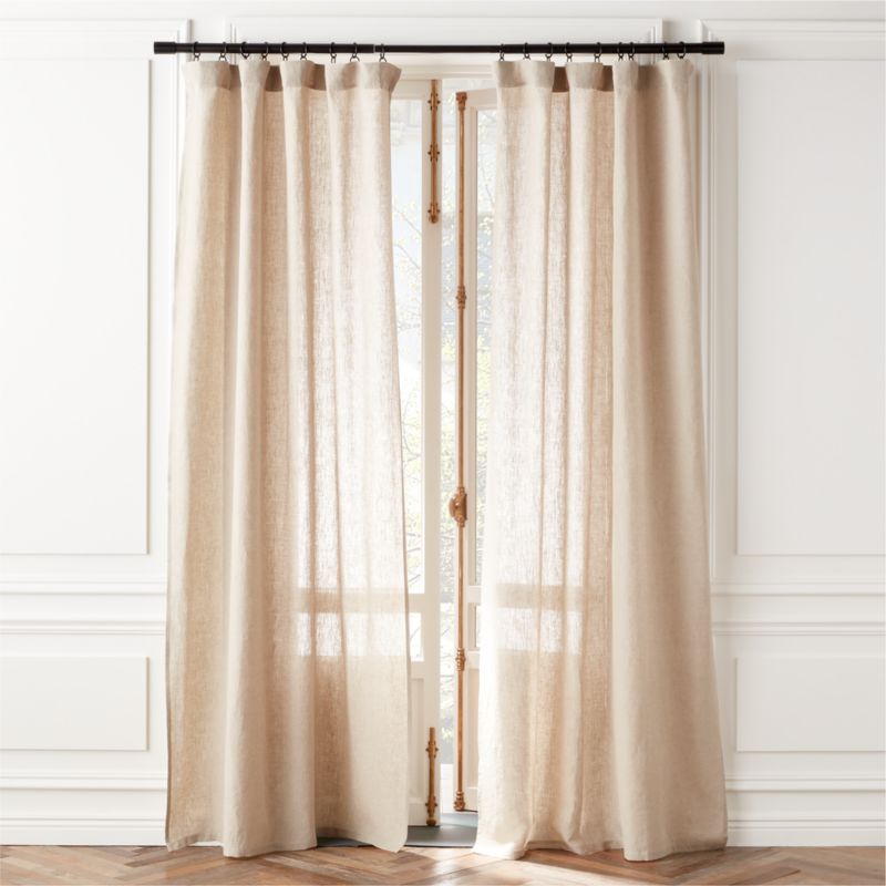 View EUROPEAN FLAX-Certified Linen Natural Window Curtain Panel 48''x84'' details