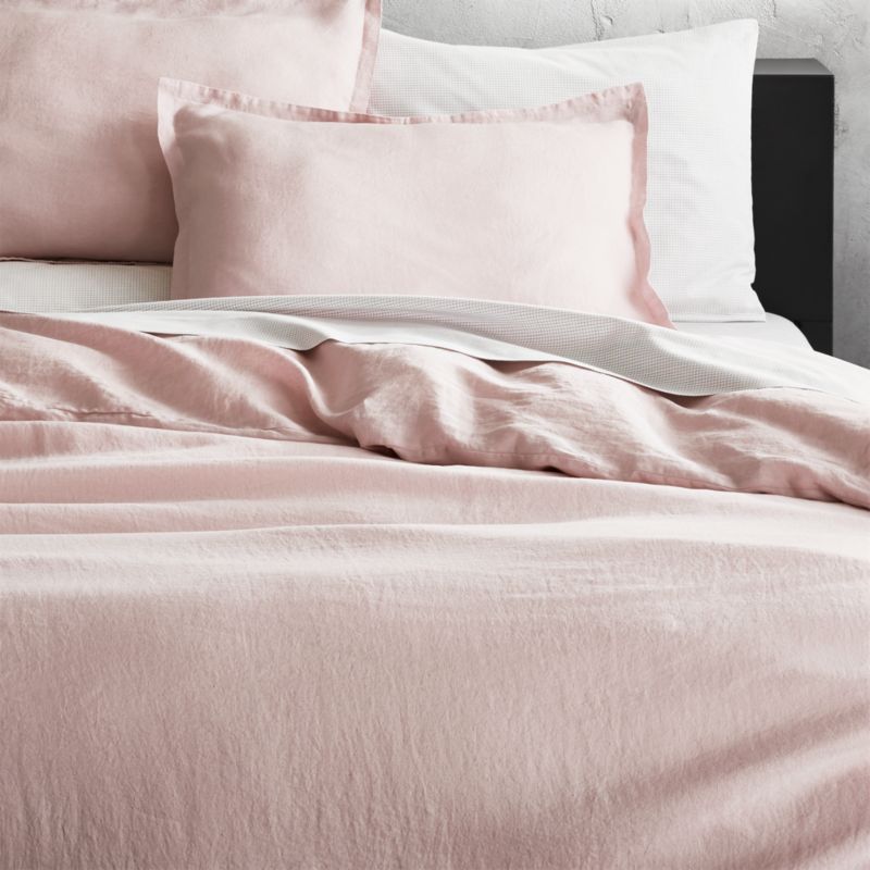 Linen Pink Full Queen Duvet Cover Reviews Cb2