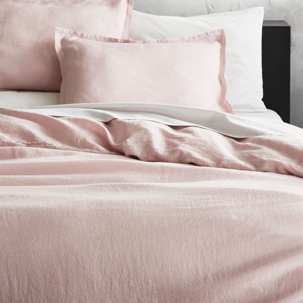 Linen Pink Bedding CB2